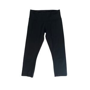 Women 4 Lululemon Cropped Capri Black Leggings Pants Mid-Rise Yoga Gym Run